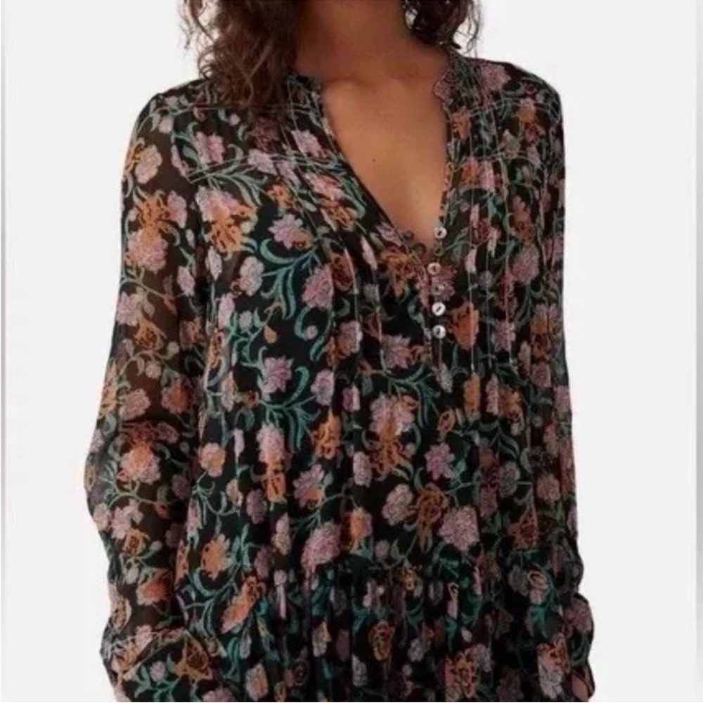 Free People see it through Floral Maxi Dress with Button Detail - Picture 2 of 8